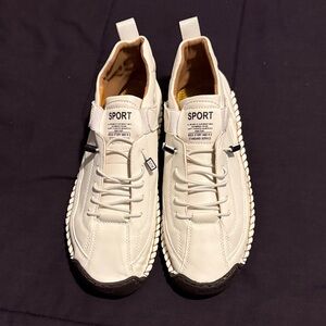 Sporto Men's Cream and Black Sneakers